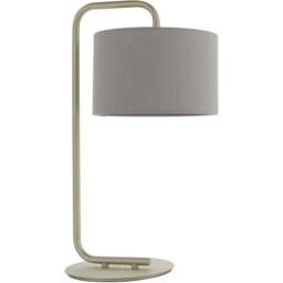Merano Carrara Slate Grey Fabric Shade Satin Champagne Table Lamp - Size: 23 x 29 x 50cm - Wilko - thumbnail 1