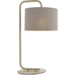 Merano Carrara Slate Grey Fabric Shade Satin Champagne Table Lamp - Size: 23 x 29 x 50cm - Wilko - thumbnail 4