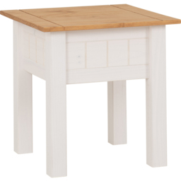 Seconique Panama White and Natural Wax Lamp Table - Size: 50 x 50 x 52cm - Wilko - thumbnail 3