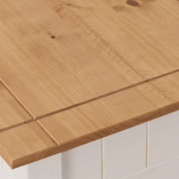 Seconique Panama White and Natural Wax Lamp Table - Size: 50 x 50 x 52cm - Wilko - thumbnail 5