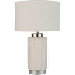 Lighting Collection Ceramic and Chrome Table Lamp - Size: 40 x 25 x 25cm - White - Wilko - thumbnail 1