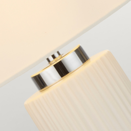 Lighting Collection Ceramic and Chrome Table Lamp - Size: 40 x 25 x 25cm - White - Wilko - thumbnail 5