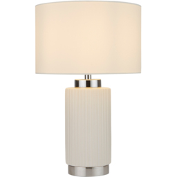 Lighting Collection Ceramic and Chrome Table Lamp - Size: 40 x 25 x 25cm - White - Wilko - thumbnail 4