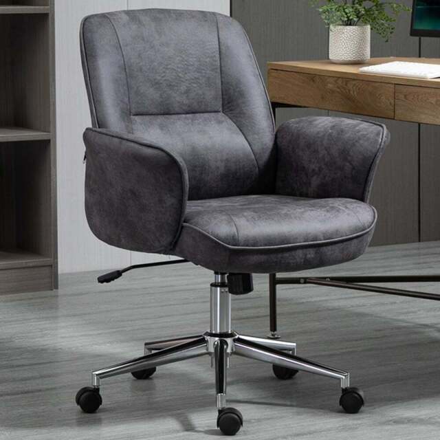 Portland Charcoal Grey Microfiber Swivel Office Chair - Size: 67 x 69 x 102cm - Wilko - image 1
