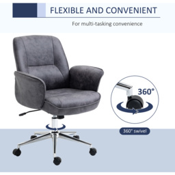 Portland Charcoal Grey Microfiber Swivel Office Chair - Size: 67 x 69 x 102cm - Wilko - thumbnail 5
