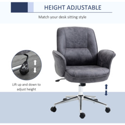 Portland Charcoal Grey Microfiber Swivel Office Chair - Size: 67 x 69 x 102cm - Wilko - thumbnail 7