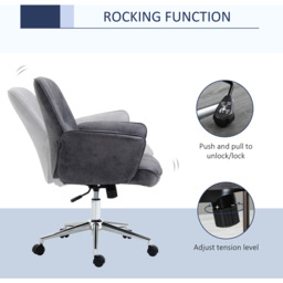 Portland Charcoal Grey Microfiber Swivel Office Chair - Size: 67 x 69 x 102cm - Wilko - thumbnail 6
