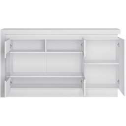 Lyon 3 Door White High Gloss Glazed LED Sideboard - Size: 42 x 157.7 x 89.1cm - Multi - Furniture to Go - Wilko - thumbnail 4