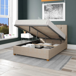 Aspire Hepburn Double Cream Malham Weave Ottoman Bed - Aspire Beds - Wilko - thumbnail 3