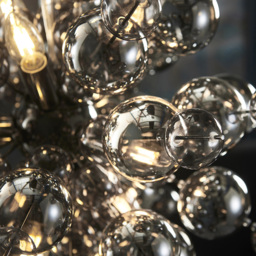 Merano Pavia Tinted Glass Black 9 Light Ceiling Pendant - Size: 63 x 63 x 120cm - Wilko - thumbnail 6