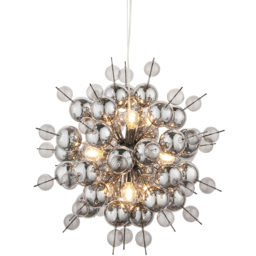 Merano Pavia Tinted Glass Black 9 Light Ceiling Pendant - Size: 63 x 63 x 120cm - Wilko - thumbnail 5