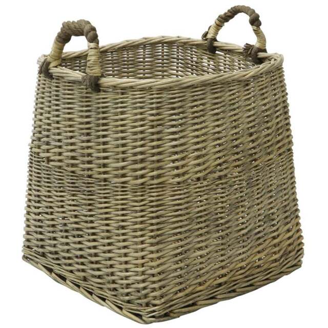 JVL Willow Antique Wash Log Basket - Size: 44 x 44 x 44cm - Multi - JVL Homewares - Wilko - image 1