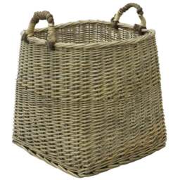 JVL Willow Antique Wash Log Basket - Size: 44 x 44 x 44cm - Multi - JVL Homewares - Wilko - thumbnail 1