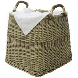 JVL Willow Antique Wash Log Basket - Size: 44 x 44 x 44cm - Multi - JVL Homewares - Wilko - thumbnail 3