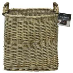 JVL Willow Antique Wash Log Basket - Size: 44 x 44 x 44cm - Multi - JVL Homewares - Wilko - thumbnail 5