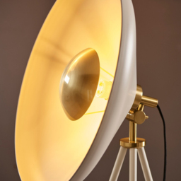 Merano Milan Warm White Brushed Brass Plate Complete Floor Lamp - Size: 72 x 72 x 146cm - Wilko - thumbnail 5