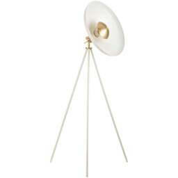 Merano Milan Warm White Brushed Brass Plate Complete Floor Lamp - Size: 72 x 72 x 146cm - Wilko