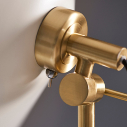 Merano Milan Warm White Brushed Brass Plate Complete Floor Lamp - Size: 72 x 72 x 146cm - Wilko - thumbnail 7