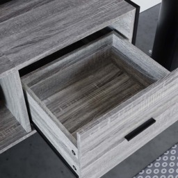 Vida Designs Brooklyn 2 Drawer Single Shelf Grey Industrial TV Unit - Size: 40 x 123 x 50cm - Wilko - thumbnail 6