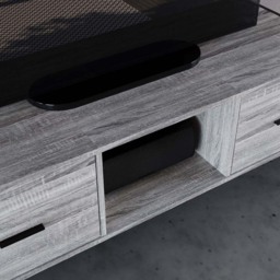 Vida Designs Brooklyn 2 Drawer Single Shelf Grey Industrial TV Unit - Size: 40 x 123 x 50cm - Wilko - thumbnail 4