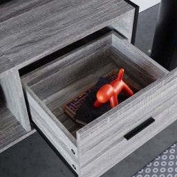 Vida Designs Brooklyn 2 Drawer Single Shelf Grey Industrial TV Unit - Size: 40 x 123 x 50cm - Wilko - thumbnail 5