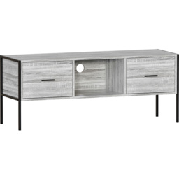 Vida Designs Brooklyn 2 Drawer Single Shelf Grey Industrial TV Unit - Size: 40 x 123 x 50cm - Wilko - thumbnail 3