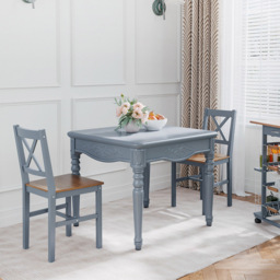 Portland Set of 2 Grey Pine Wood Dining Chair - Wilko - thumbnail 5