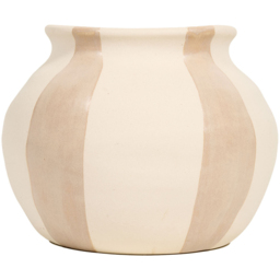 Margot Striped Stone Planter Neutral - Wilko - thumbnail 3