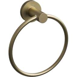 Rothley Satin Brass Round Towel Ring 155mm - Size: 16.5 x 5.5 x 19cm - Gold - Wilko
