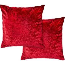 Serene Crushed Velvet Red Cushion Cover 43 x 43cm - Wilko