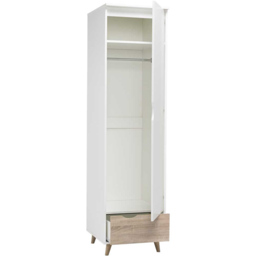 Stockholm Single Door Single Drawer Oak and White Wardrobe - Size: Single Door, Single Drawer - Multi - LPD Home - Wilko - thumbnail 3