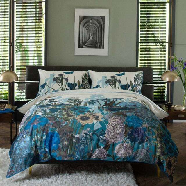 The Lyndon Company Tivoli Double Blue 180 Thread Count Duvet Set - Wilko - image 1