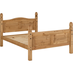 Seconique Corona King Size Distressed Waxed Pine High End Bed - Brown - Wilko - thumbnail 3
