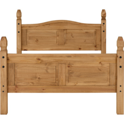 Seconique Corona King Size Distressed Waxed Pine High End Bed - Brown - Wilko - thumbnail 5