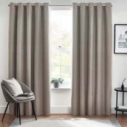 furn. Dawn Grey Thermal Blackout Eyelet Curtain 229 x 183cm - Size: W 183 x D 229cm - Wilko