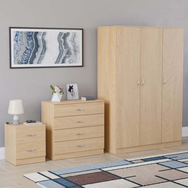 Vida Designs Riano Pine 3 Piece Bedroom Furniture Set - Wilko - image 1