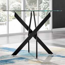 Furniturebox Arona 4 Seater 100cm Round Dining Table Black - Wilko - thumbnail 1
