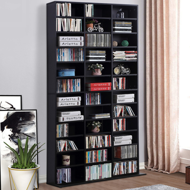Portland Black CD and DVD Storage Unit - Size: 102 x 195 x 23.5cm - Wilko - image 1