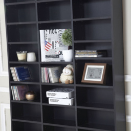 Portland Black CD and DVD Storage Unit - Size: 102 x 195 x 23.5cm - Wilko - thumbnail 4