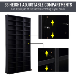 Portland Black CD and DVD Storage Unit - Size: 102 x 195 x 23.5cm - Wilko - thumbnail 6