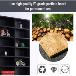 Portland Black CD and DVD Storage Unit - Size: 102 x 195 x 23.5cm - Wilko - thumbnail 7