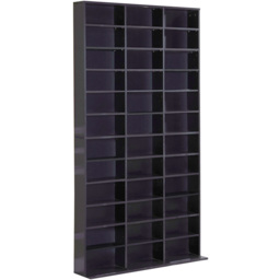 Portland Black CD and DVD Storage Unit - Size: 102 x 195 x 23.5cm - Wilko - thumbnail 3