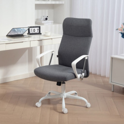 HOMCOM Grey Curved High Back Computer Chair - Size: 119 x 63 x 65cm - Wilko - thumbnail 4