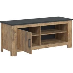 Florence Single Door 2 Shelf Chestnut and Matera Grey TV Cabinet - Size: 48 x 138 x 57.7cm - Brown - Furniture to Go - Wilko - thumbnail 4