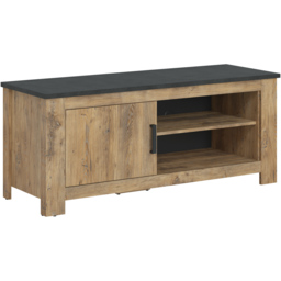 Florence Single Door 2 Shelf Chestnut and Matera Grey TV Cabinet - Size: 48 x 138 x 57.7cm - Brown - Furniture to Go - Wilko - thumbnail 3