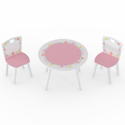 Kidsaw Country Cottage 2 Seater White and Pink Table and Chairs - Wilko - thumbnail 4