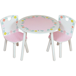 Kidsaw Country Cottage 2 Seater White and Pink Table and Chairs - Wilko - thumbnail 3