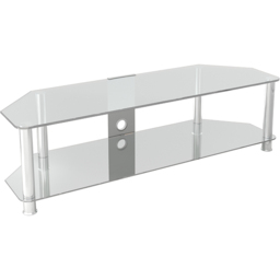 AVF Classic 2 Shelf Clear and Chrome Corner TV Stand - AVF Group Ltd - Wilko - thumbnail 3