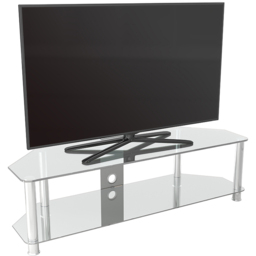 AVF Classic 2 Shelf Clear and Chrome Corner TV Stand - AVF Group Ltd - Wilko - thumbnail 6