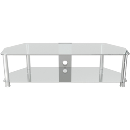 AVF Classic 2 Shelf Clear and Chrome Corner TV Stand - AVF Group Ltd - Wilko - thumbnail 4